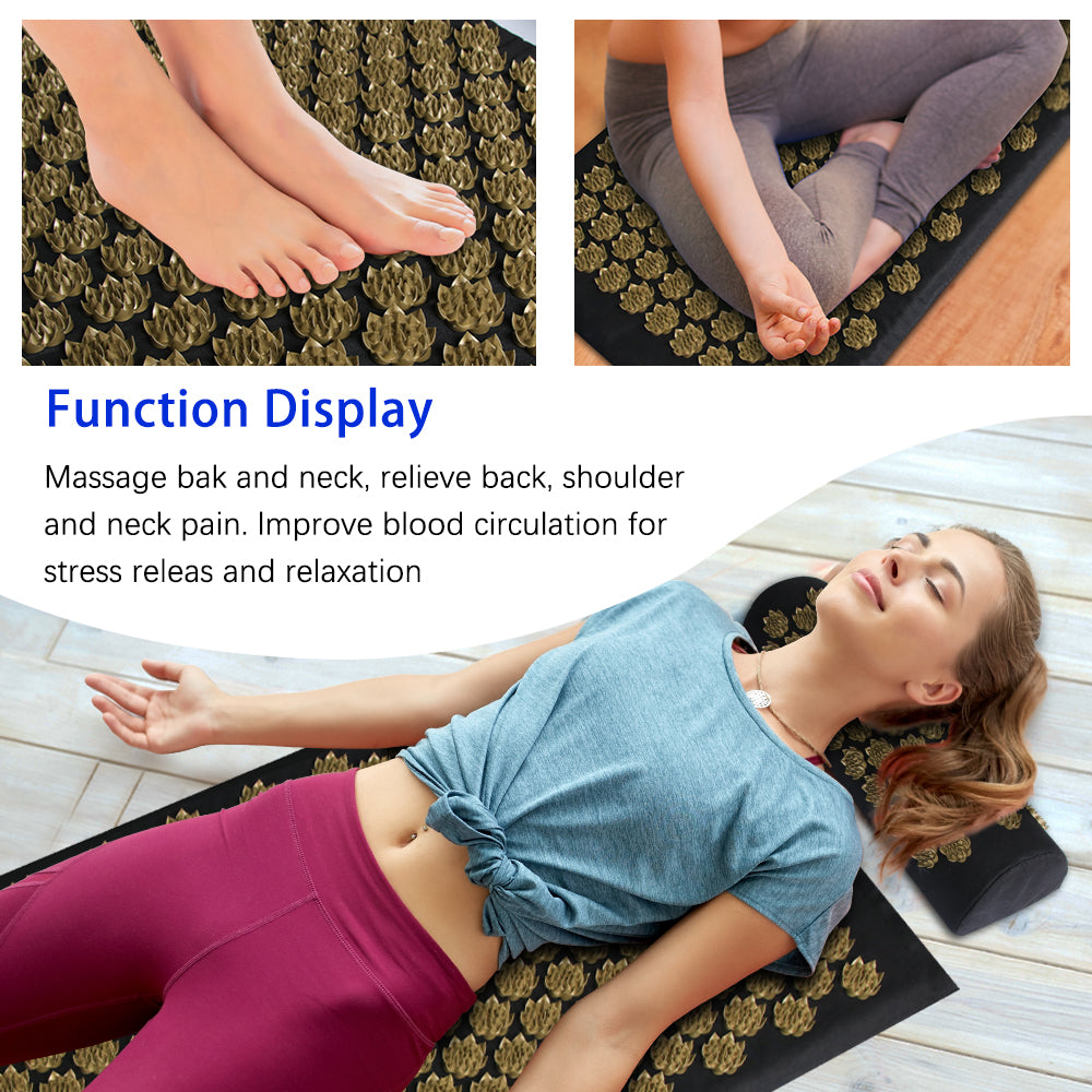 Shiatsu Acupressure Massage Mat with Pillow