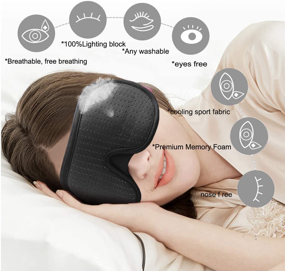3D Sleep Eye Mask Soft Padded Cover