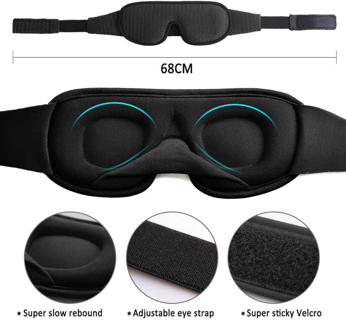 3D Sleep Eye Mask Soft Padded Cover