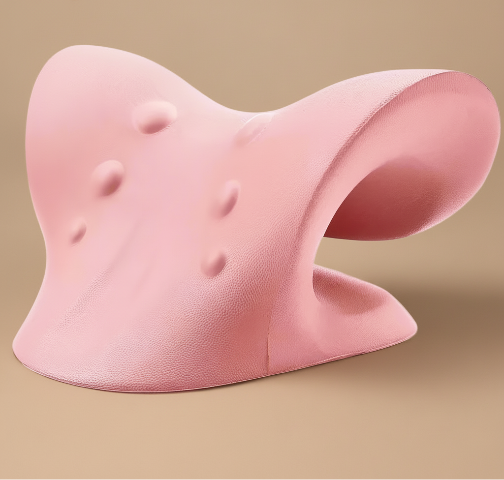 Pink silicone product with a unique design on a white background