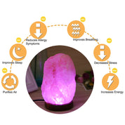 Salt Lamp - Color Changing Crystal Rock Night Light with Wooden Base