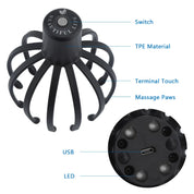 Electric Octopus Head Massager with 12 Claws