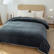 Luxury Weighted Blanket – Solid Color Coral Fleece 360g/m² with Secure Piping