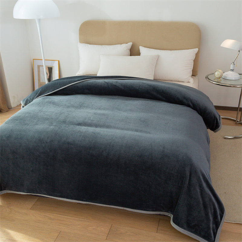 Luxury Weighted Blanket – Solid Color Coral Fleece 360g/m² with Secure Piping