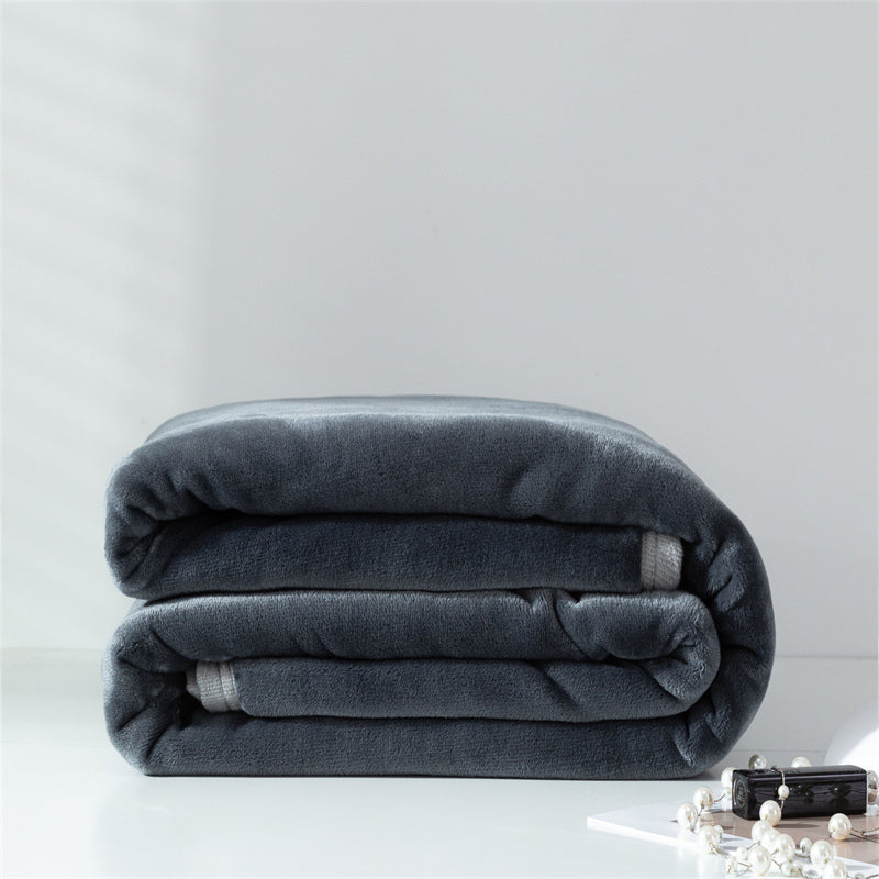 Luxury Weighted Blanket – Solid Color Coral Fleece 360g/m² with Secure Piping
