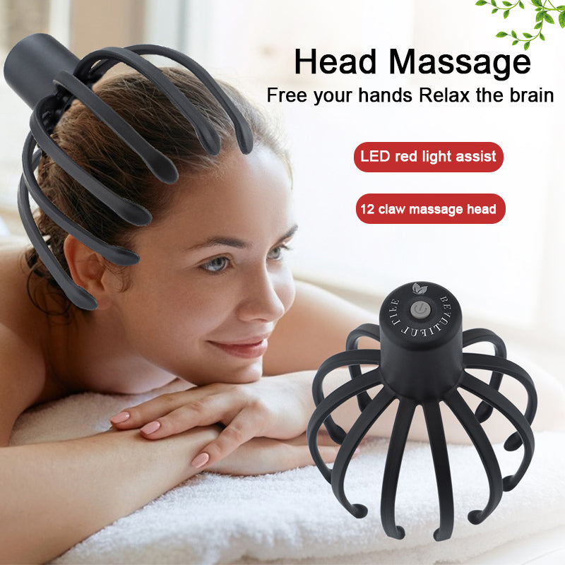 Electric Octopus Head Massager with 12 Claws