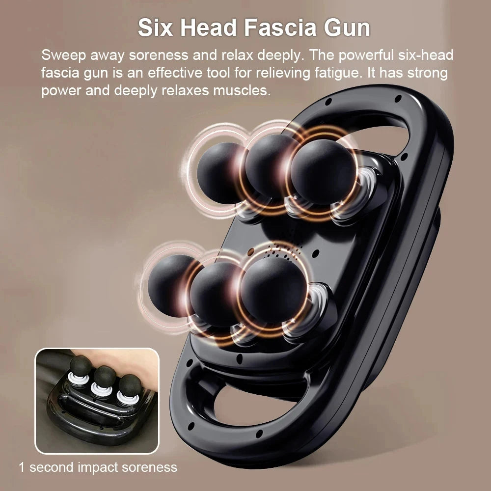 6-Head Deep Tissue Massage Gun