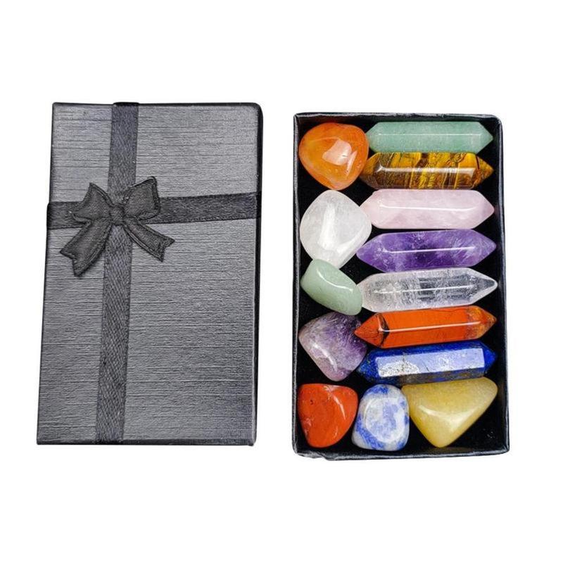 Chakra Crystal Gemstone Set – Natural Quartz & Minerals Gift Box