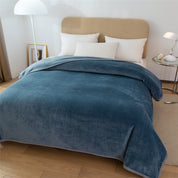 Luxury Weighted Blanket – Solid Color Coral Fleece 360g/m² with Secure Piping