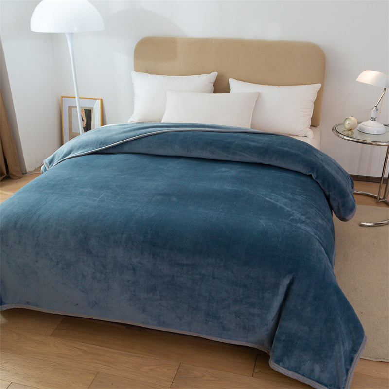 Luxury Weighted Blanket – Solid Color Coral Fleece 360g/m² with Secure Piping