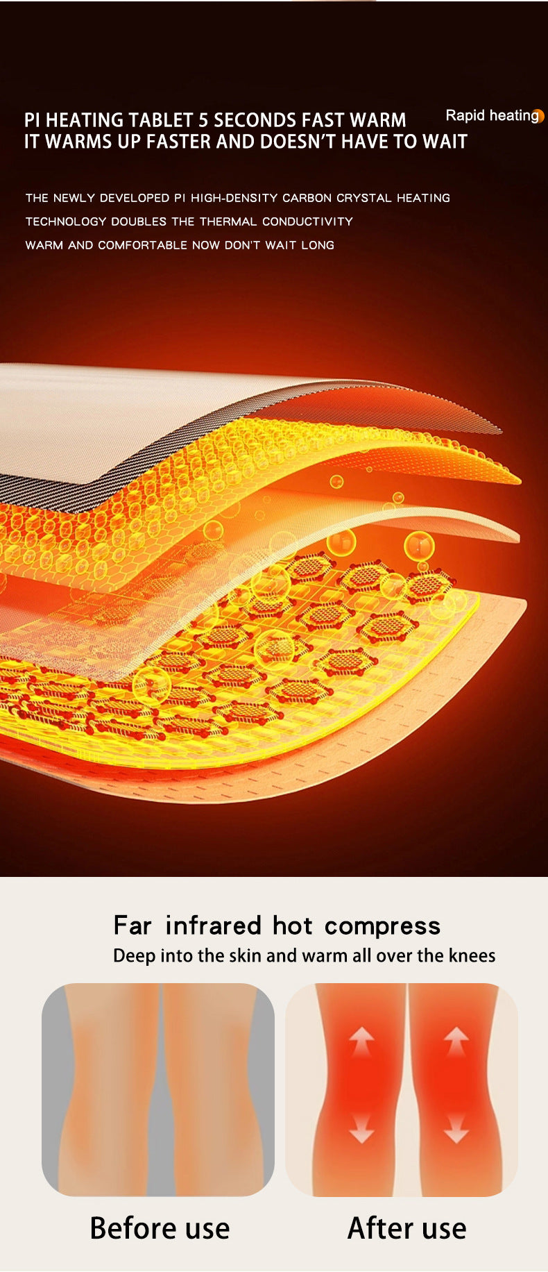 Electric Heating Knee Massager Pads