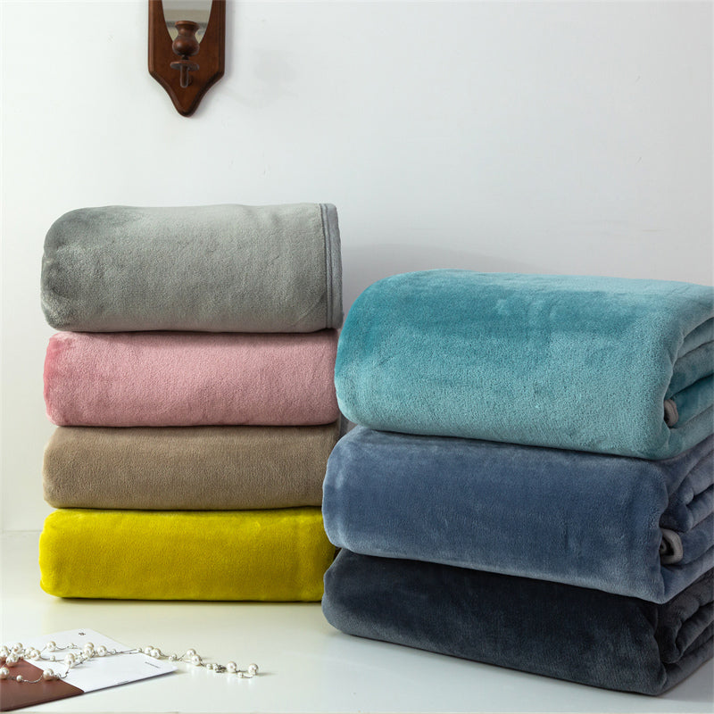 Luxury Weighted Blanket – Solid Color Coral Fleece 360g/m² with Secure Piping